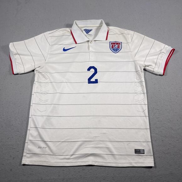 United States Soccer Jersey Men Large World Cup 2014 DeAndre Yedlin Nike Dri Fit - Picture 1 of 11